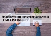 哈尔滨区块链信用体系公司[哈尔滨区块链信用体系公司有哪些]